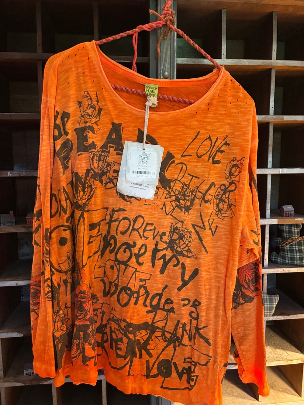 Magnolia Pearl Orange Graphic Love Viggo Sleeve Tee